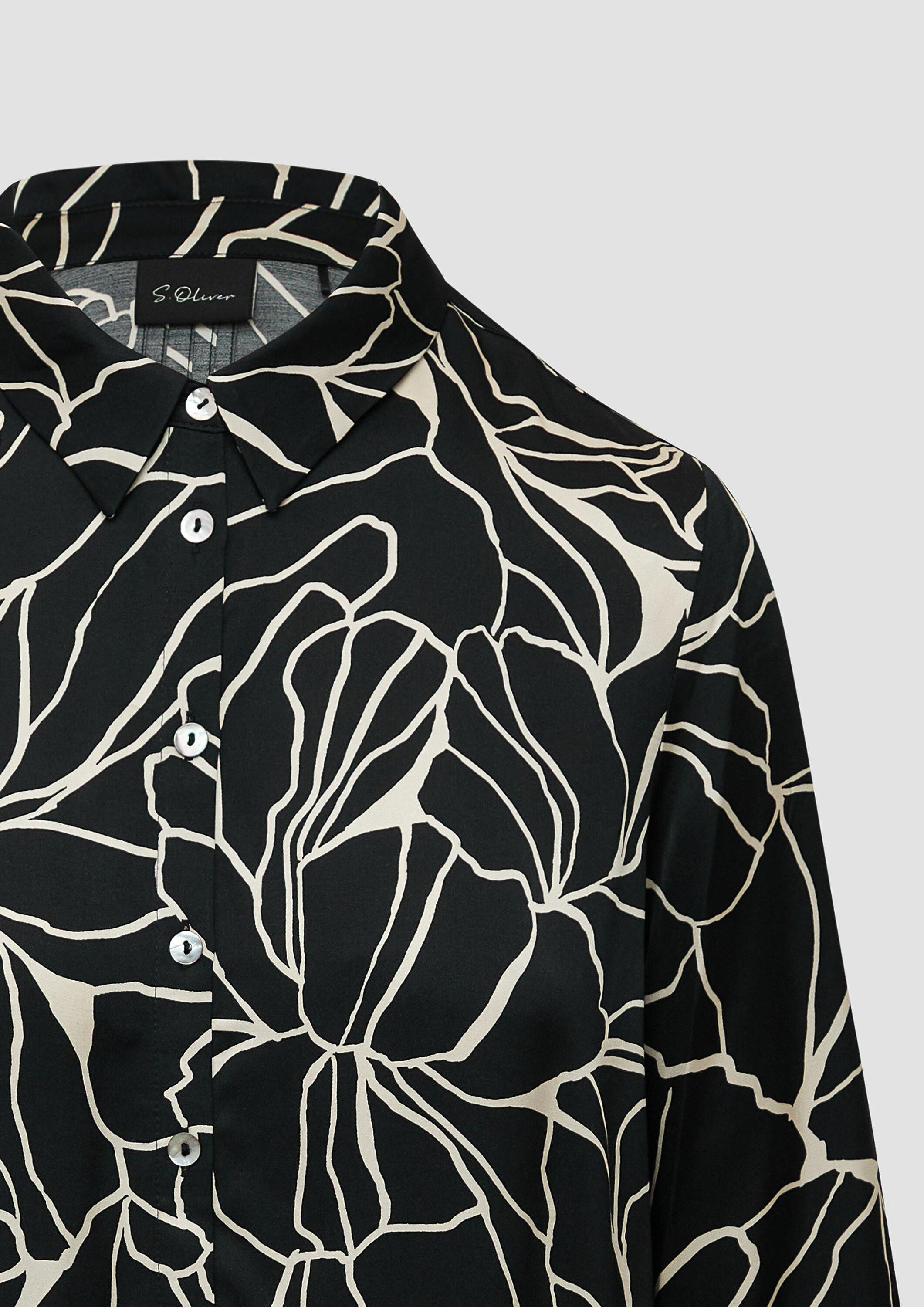 s.Oliver Langarmbluse Bluse Hemdbluse aus Satin