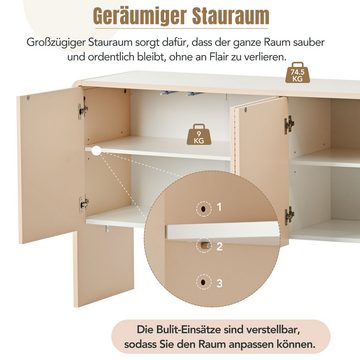 Flieks Sideboard (1 St), Anricht mit 4 Türen Wohnzimmerschrank 152,5*40*76.5cm