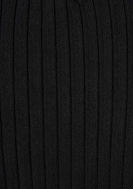 LASCANA V-Ausschnitt-Pullover mit Zierperlen, figurbetonter Strickpullover, elastisch