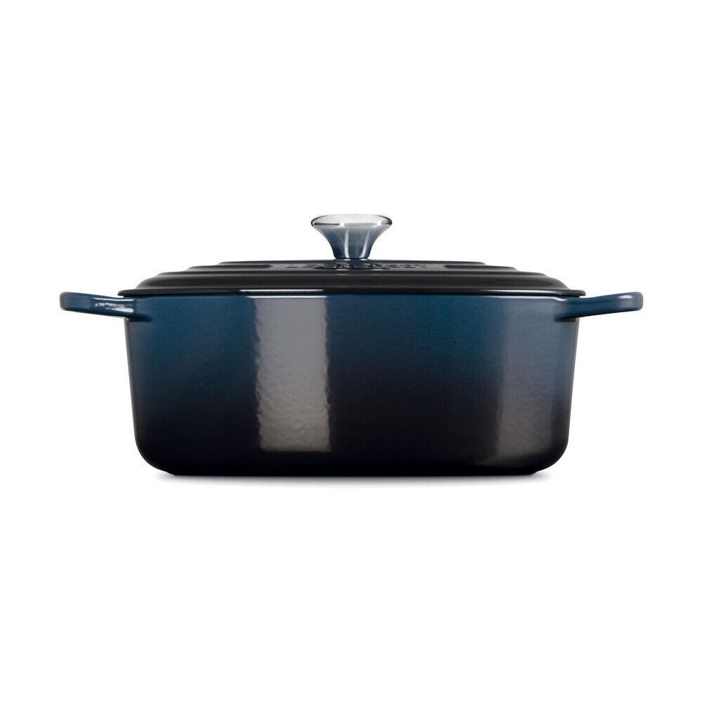 LE CREUSET Bräter Bräter mit Deckel 31 cm Signature Nuit, Gusseisen