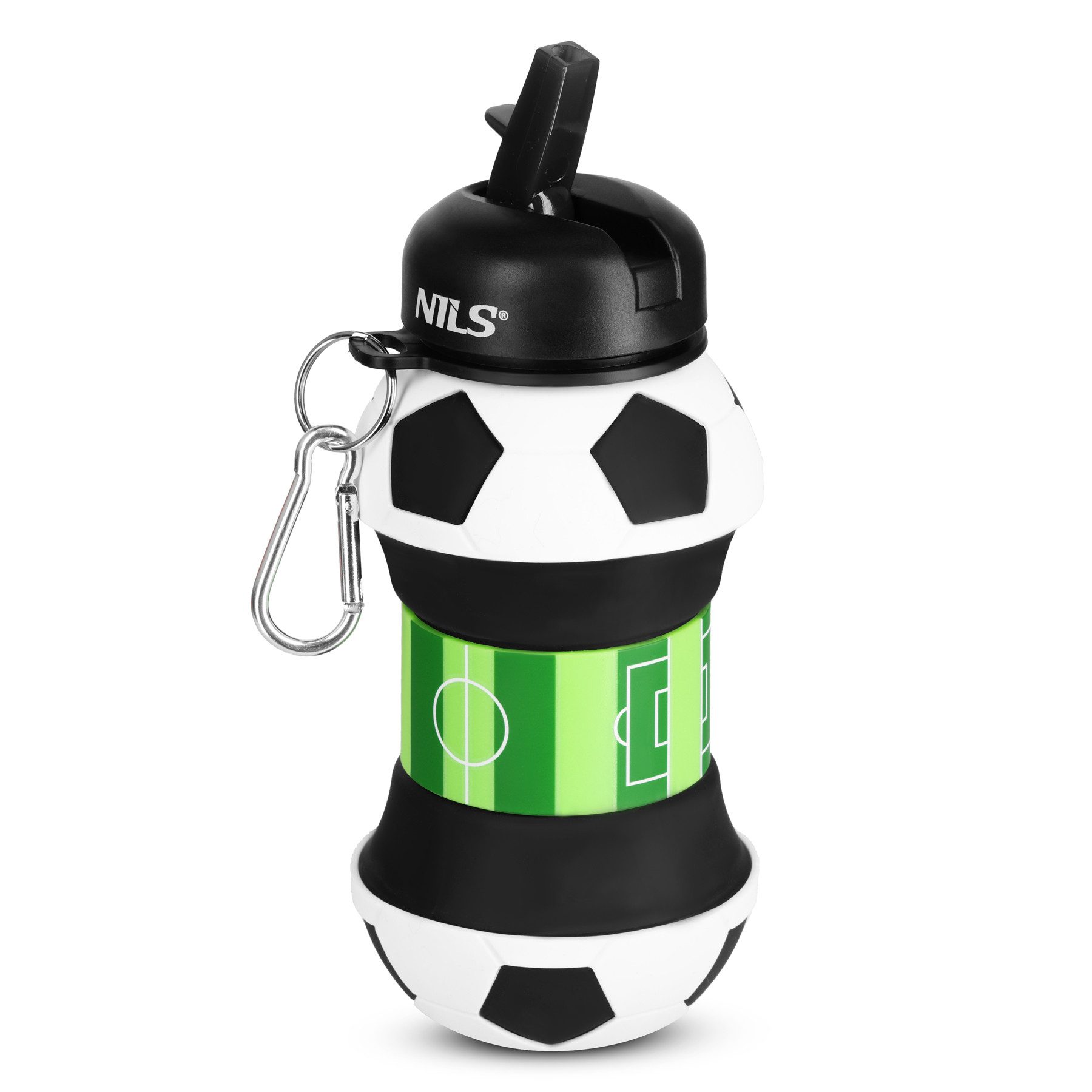 Nils Trinkflasche Faltflasche "Fußball" faltbare Trinkflasche für unterwegs 550ml