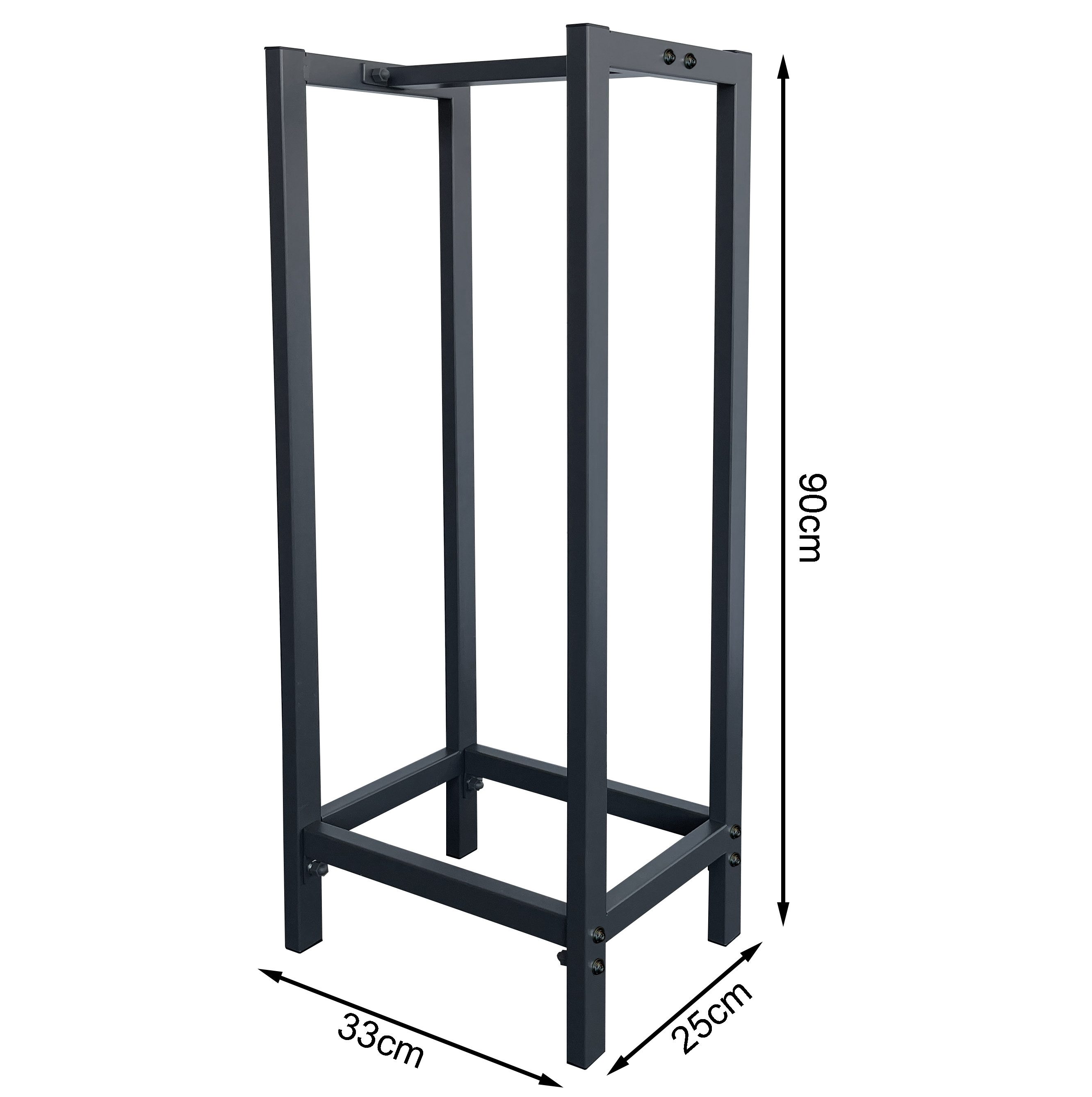 Quick Star Kaminholzregal Metall Kaminholzregal Anthrazit 33x25x90cm, BxTxH:33x33x115 cm