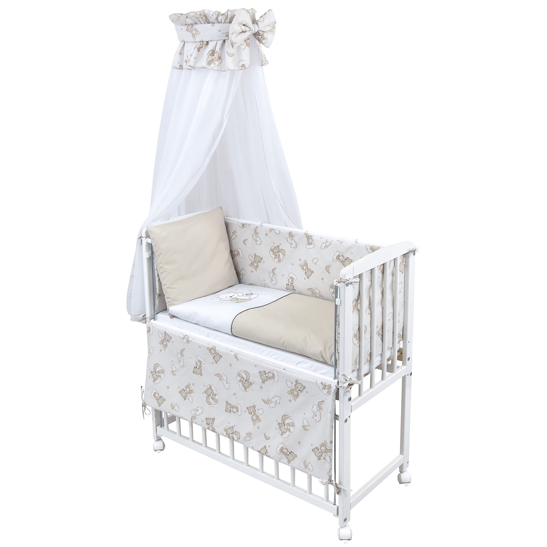 Baby-Delux Beistellbett Babybett Shiny Teddy, Stillbett 90x40 weiß höhenver günstig online kaufen