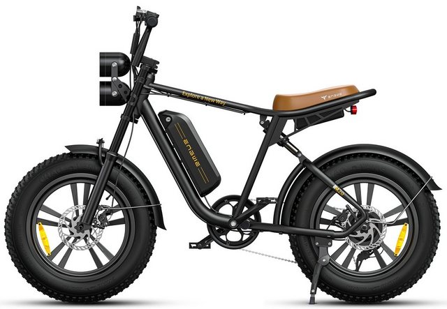 REDOM E-Bike Mountainbike E-Fahrrad Elektrofahrrad Elektro Fahrrad E Bike EBike 20″, 7 Gang, Kettenschaltung, Heckmotor, (20 Zoll ohne Straßenzulassung, E-Mountainbike, mit 7-Gang-Kettenschaltung, Hinterradmotor, 48V 13AH), 25km/h Reichweite 55 km Fahrrad mit Batterie vorne hinter Federgabel