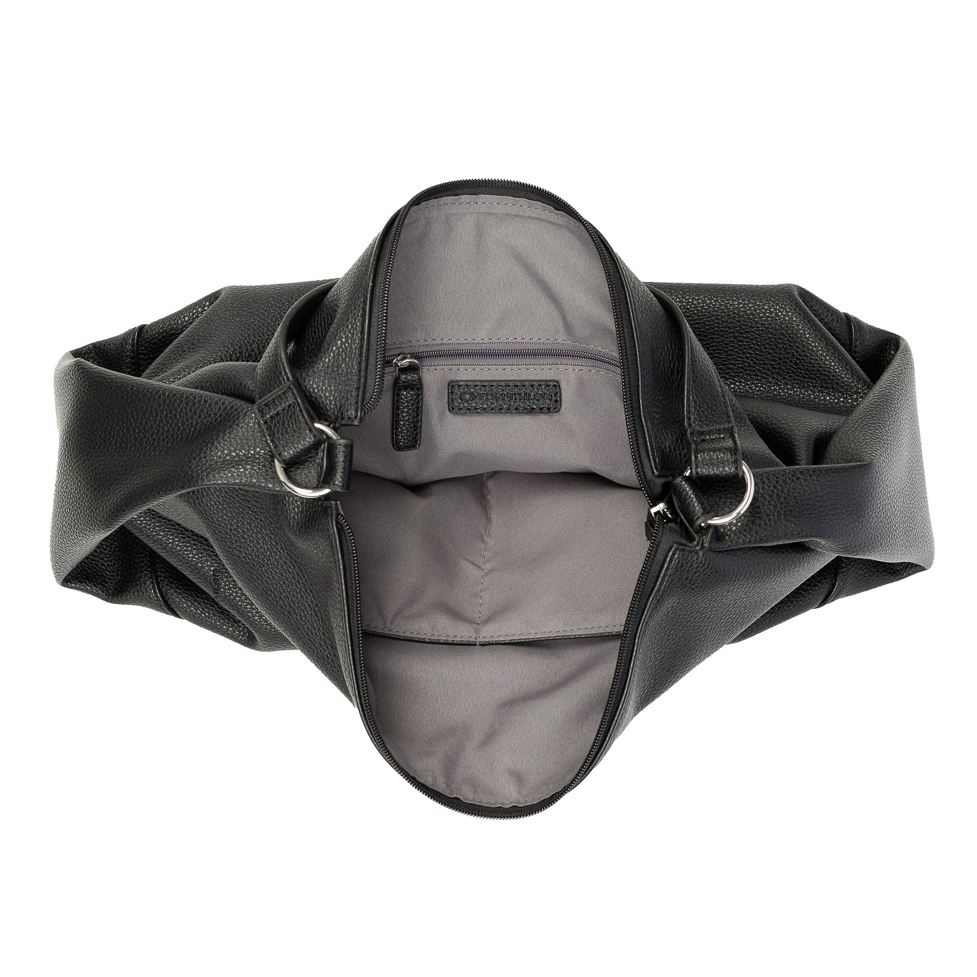 TOM TAILOR Hobo Cassia, leicht genarbtes Lederimitat mit ausgefeiltem Schnitt für viel Volumen