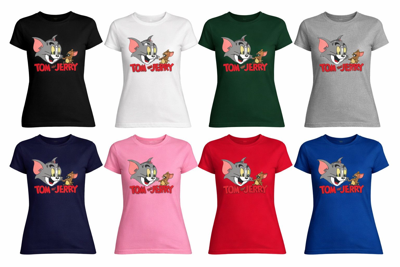 T-Shirt Damen Fun Fan Tom Jerry Katze Maús Cartoon Comic