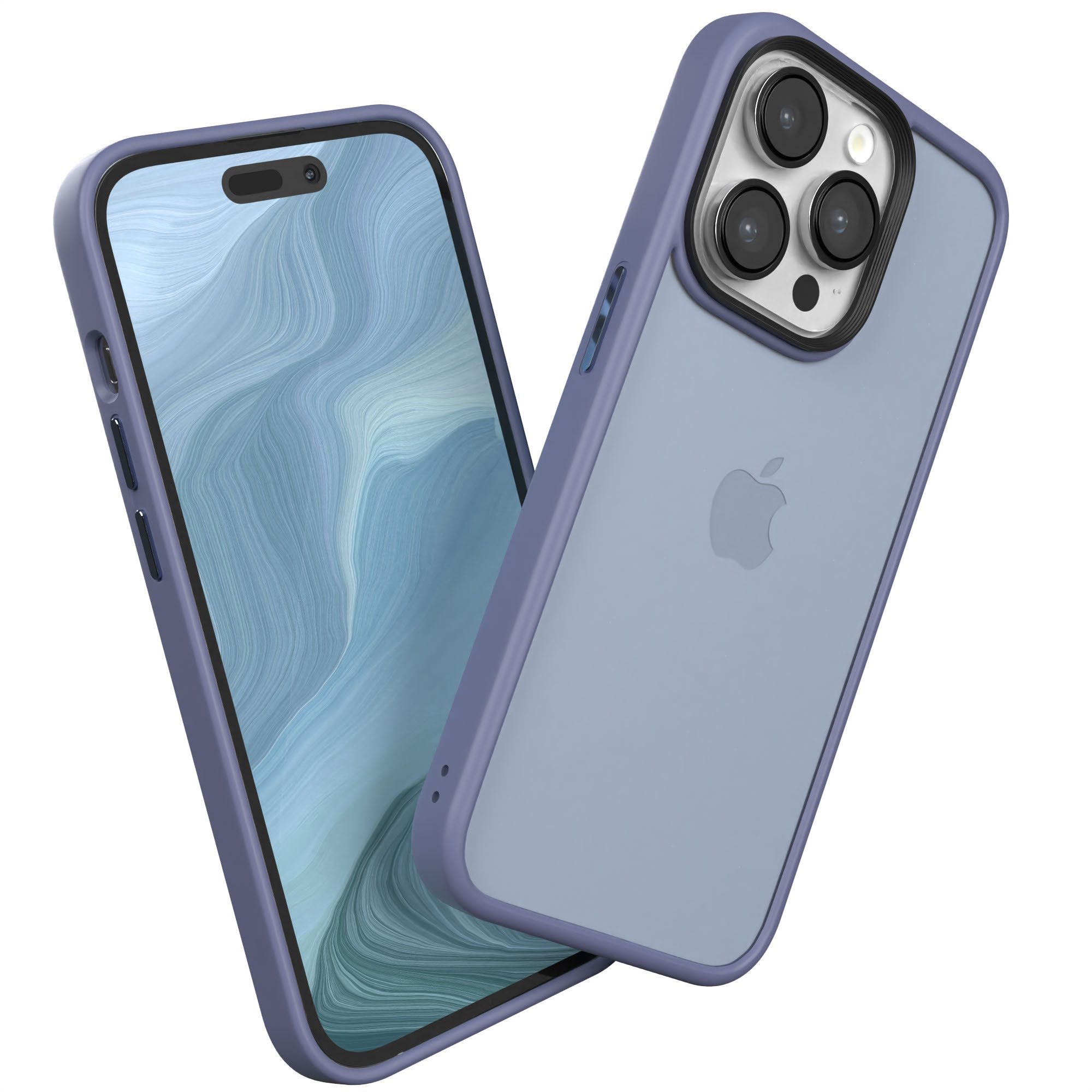 EAZY CASE Handyhülle Outdoor Case für Apple iPhone 14 Pro 6,1 Zoll, Hybrid Handyhülle kratzfest Smart Slimcover Transparent Robust Blau