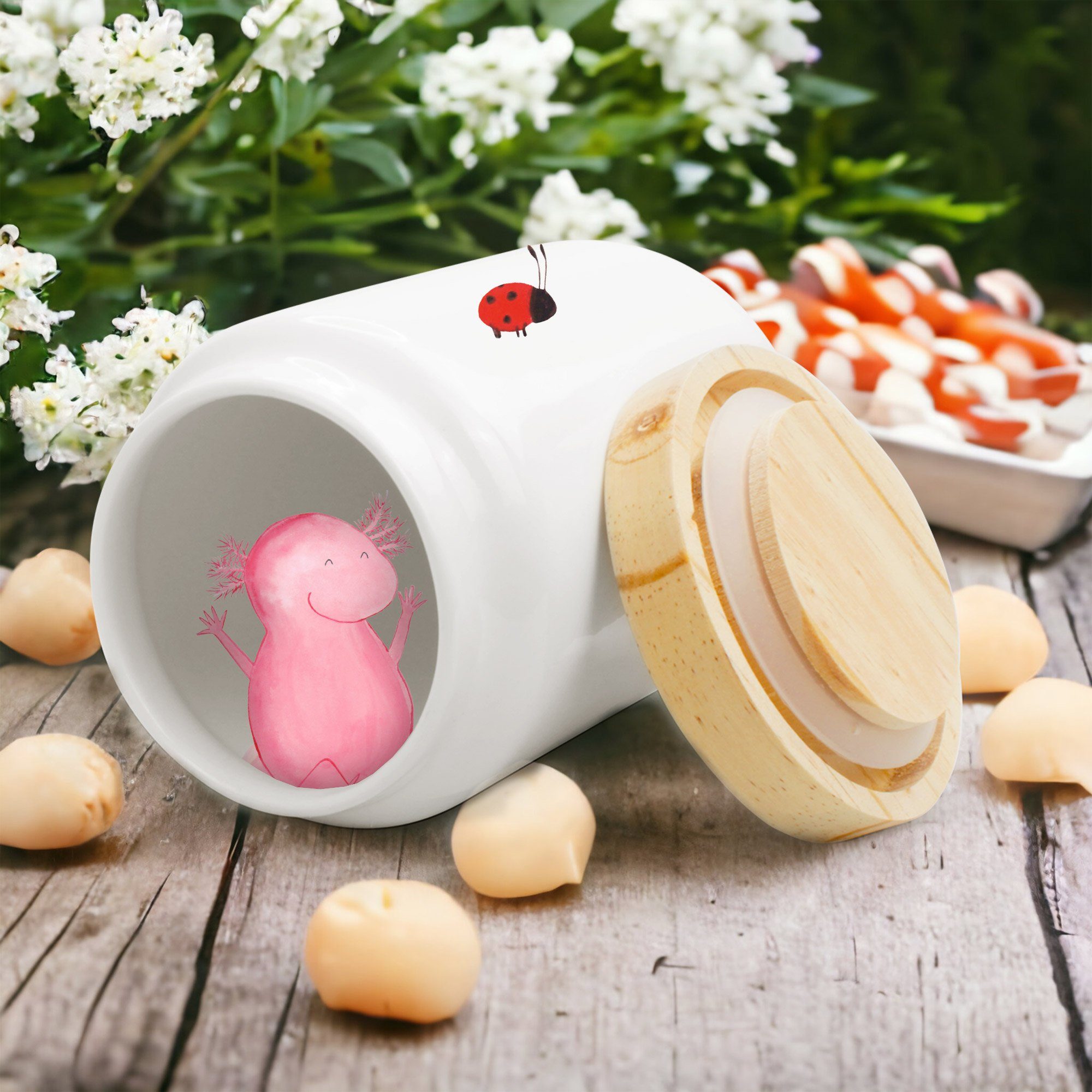 Mr. & Panda Mrs. - Geschenk, Igel (1-tlg) mit Weiß Vorratsdose - Tiermotive, Keramik, Luftballon Kerami, Geburtstag