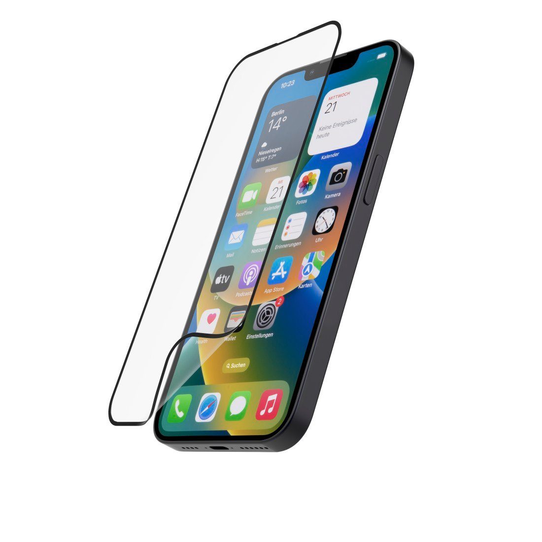 Hama Panzerglas Hiflex Eco für Apple iPhone 13, 13 Pro, 14, Full-Cover für  Apple iPhone 13/13 Pro/14, Displayschutzglas
