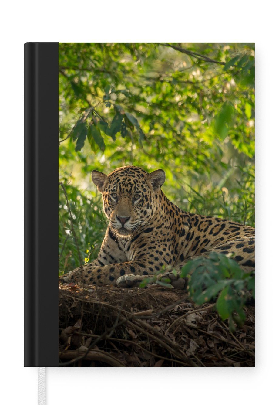 MuchoWow Notizbuch Jaguar im Dschungel, Journal, Merkzettel, Tagebuch, Notizheft, A5, 98 Seiten, Haushaltsbuch