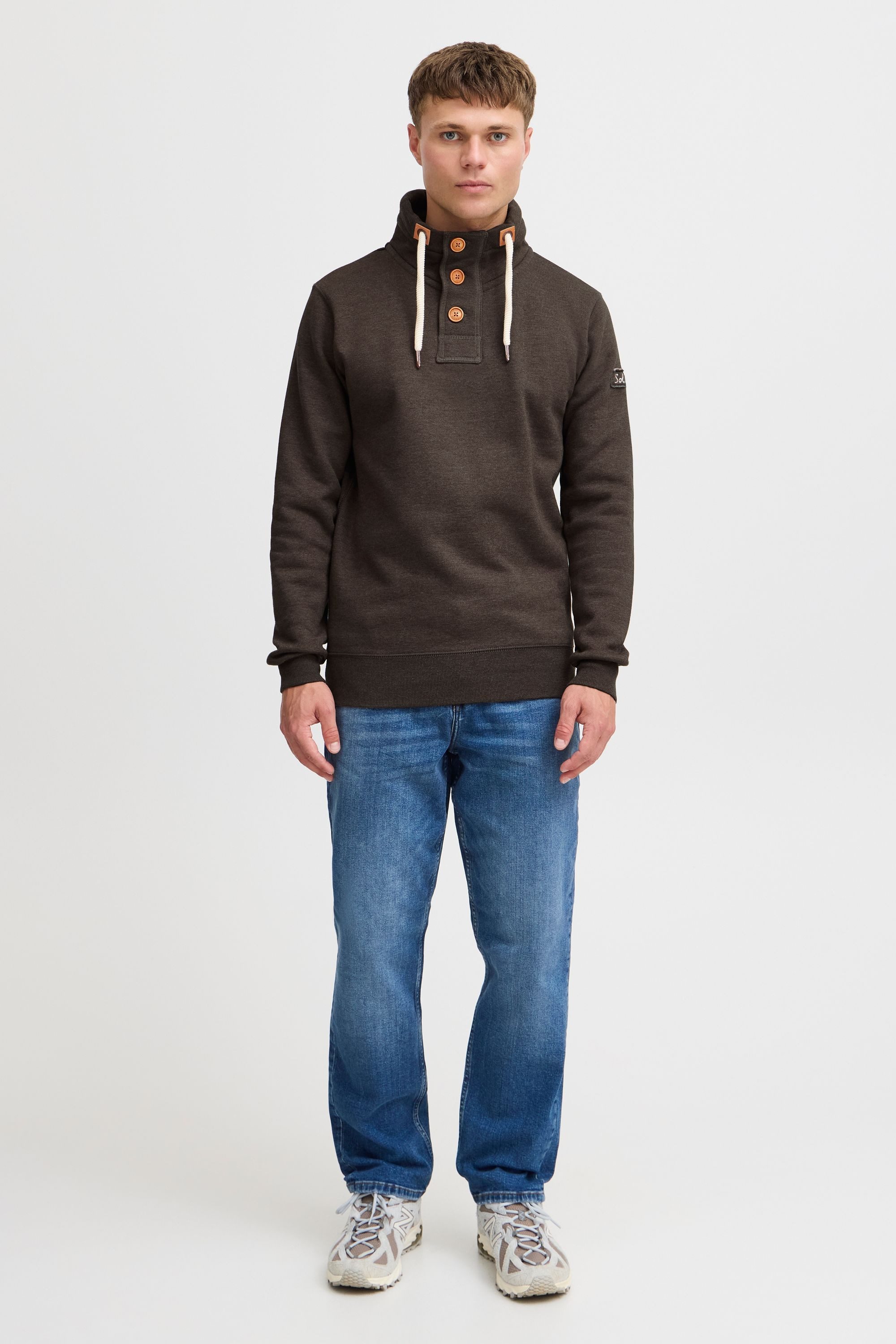 !Solid Stehkragenpullover SDTripTroyer Sweatpullover mit Knopfleiste