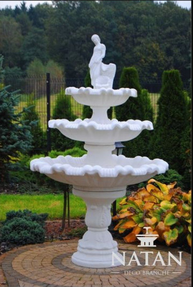 Garten Teich Skulptur JVmoebel Gartenbrunnen Brunnen Steinbrunnen Springbrunnen Fontaine