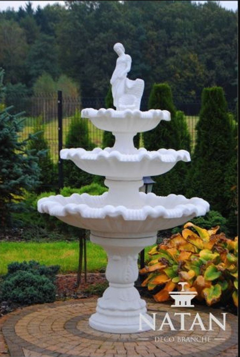 JVmoebel Skulptur Springbrunnen Garten Teich Brunnen 217cm Steinbrunnen