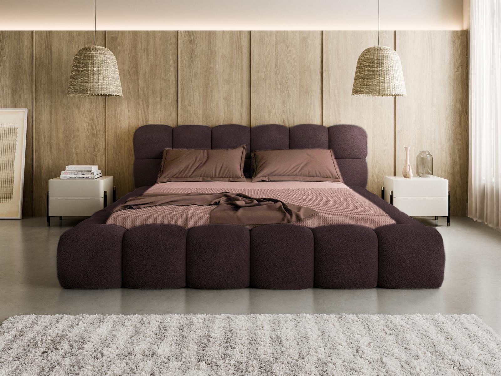 Compleo Polsterbett BUBBLE boucle Designerbett 140/160/180x200 BIZU, Wolkenbett, TOPSELLER Stauraumbett MADE IN EU