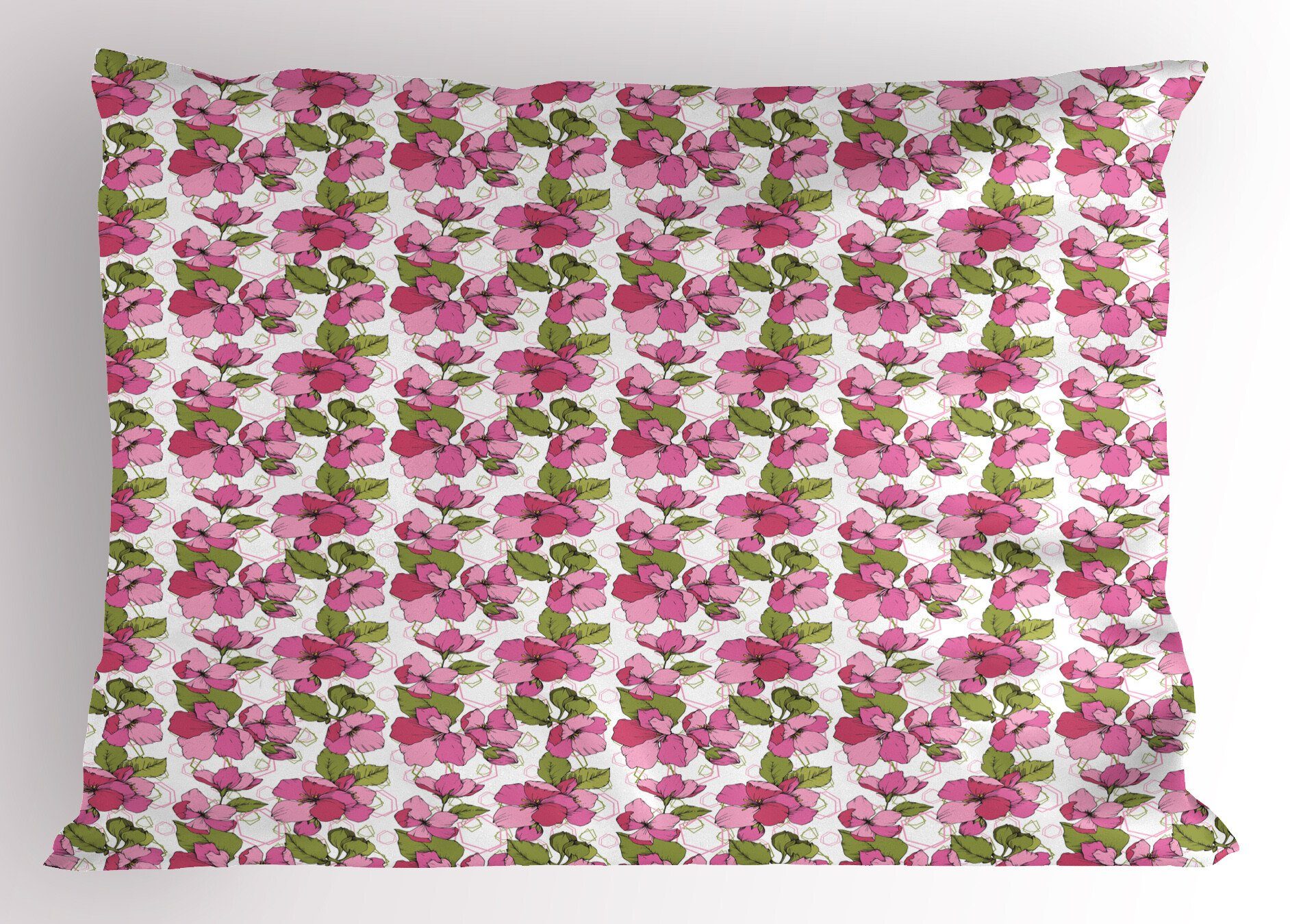 King Gedruckter Rosa auf (1 Stück), Kissenbezug, Standard Blooming Abakuhaus Dekorativer Geometric Blumen Kissenbezüge Size