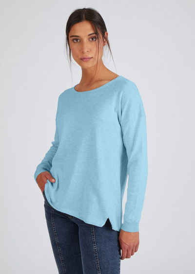 eve in paradise V-Ausschnitt-Pullover Greta mit überschnittenen Ärmeln
