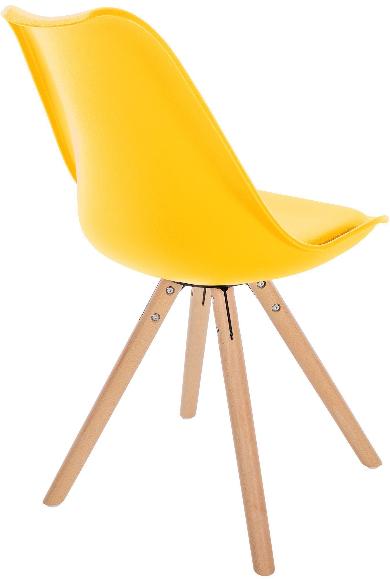 CLP Esszimmerstuhl gepolstert, gelb Sofia Holzgestell Set), Kunststoff (4er