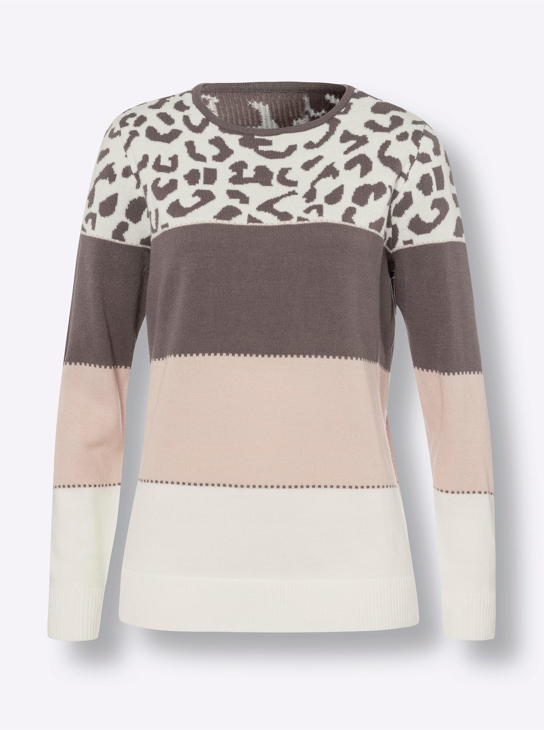 Sieh an! Strickpullover Langarm-Pullover Langarm Jacquard, Jersey