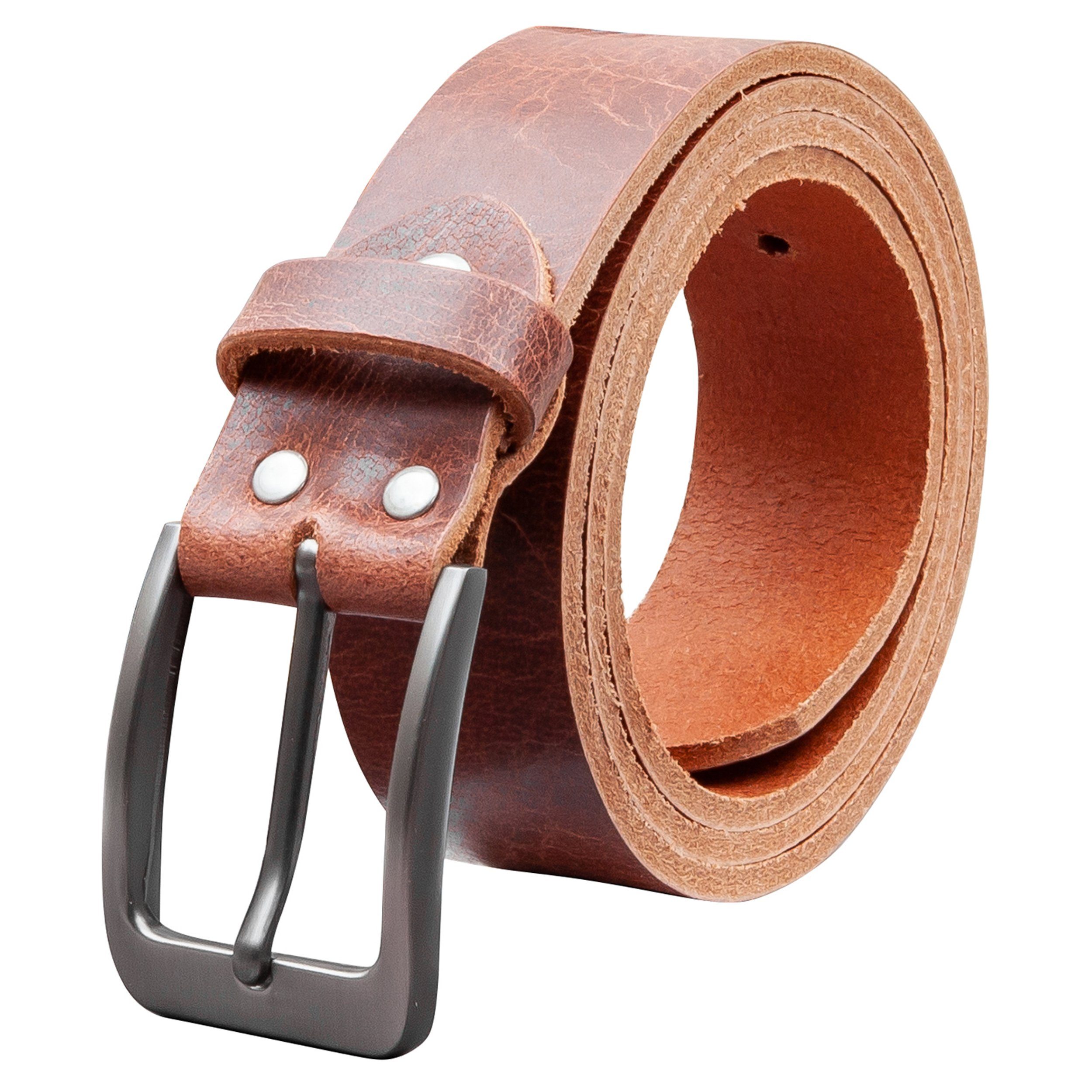 COLOGNEBELT Ledergürtel D11-RL MADE IN GERMANY, Rustikales Design, Dunkelbraun – Bild 2 von 5