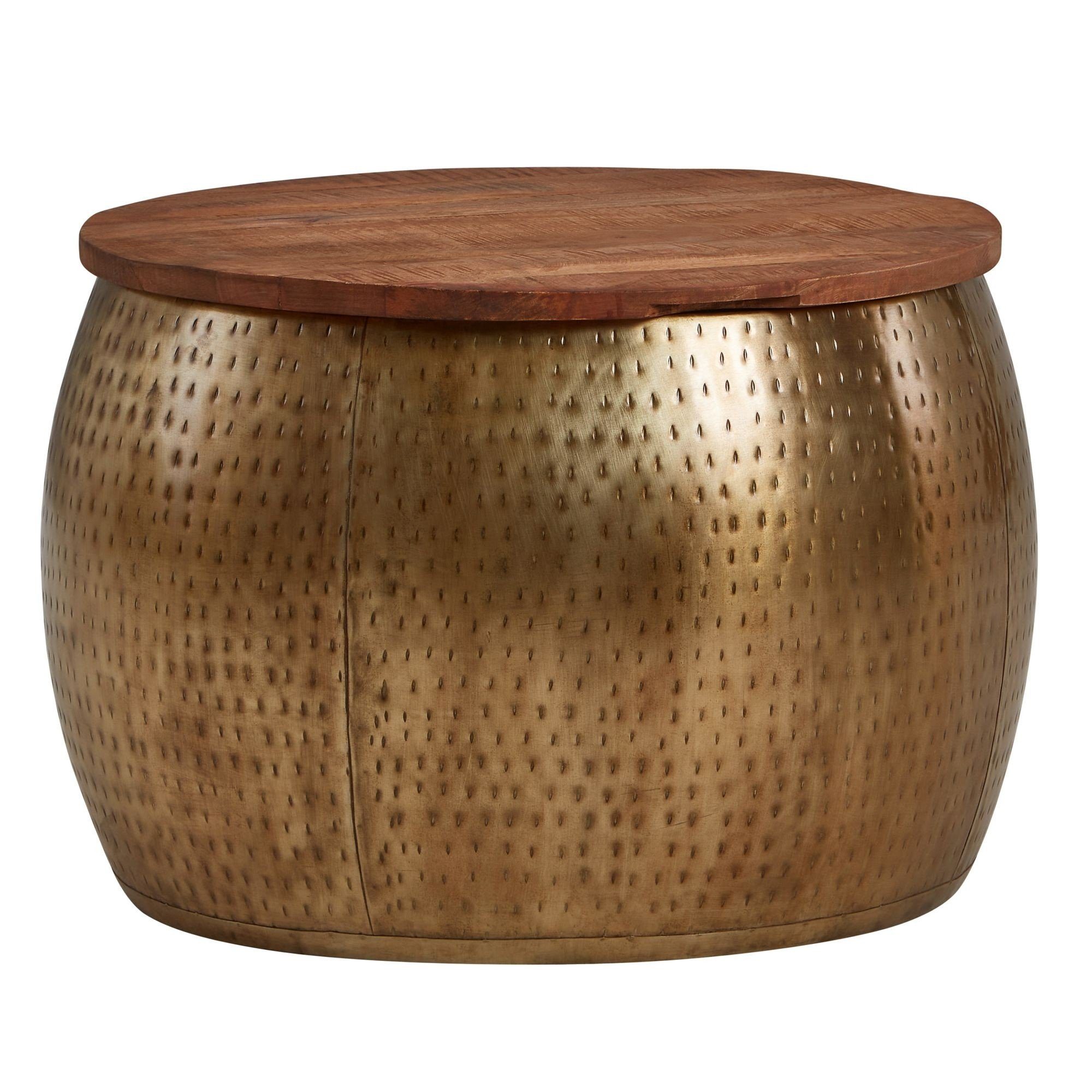 möbelando Couchtisch 705 (LxBxH: 60x60x40 cm), aus Mango in Gold