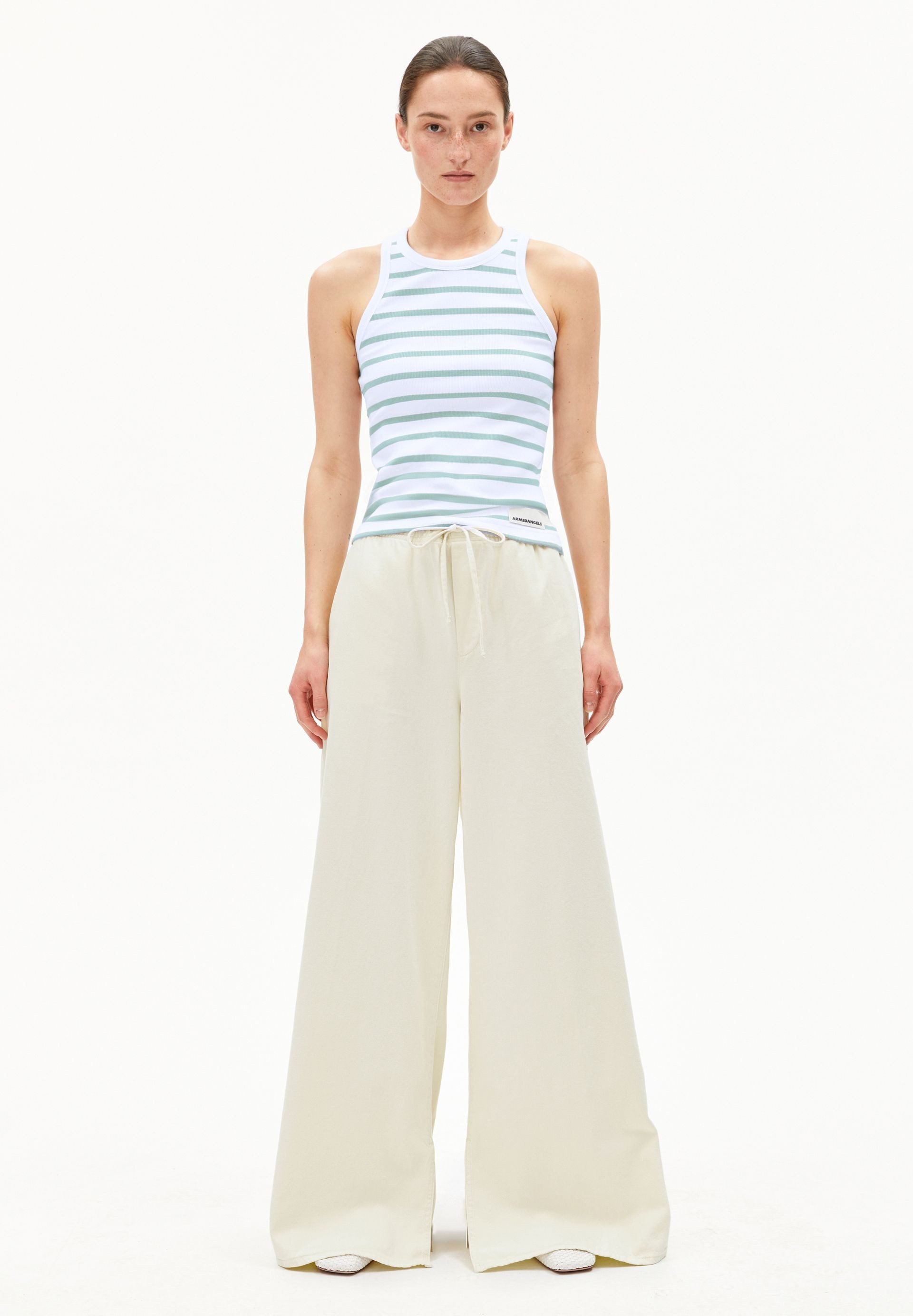 Armedangels Shirttop KANITAA STRIPES Ripp-Top aus Bio-Baumwoll Mix (Fitted) Rundhalsausschnitt