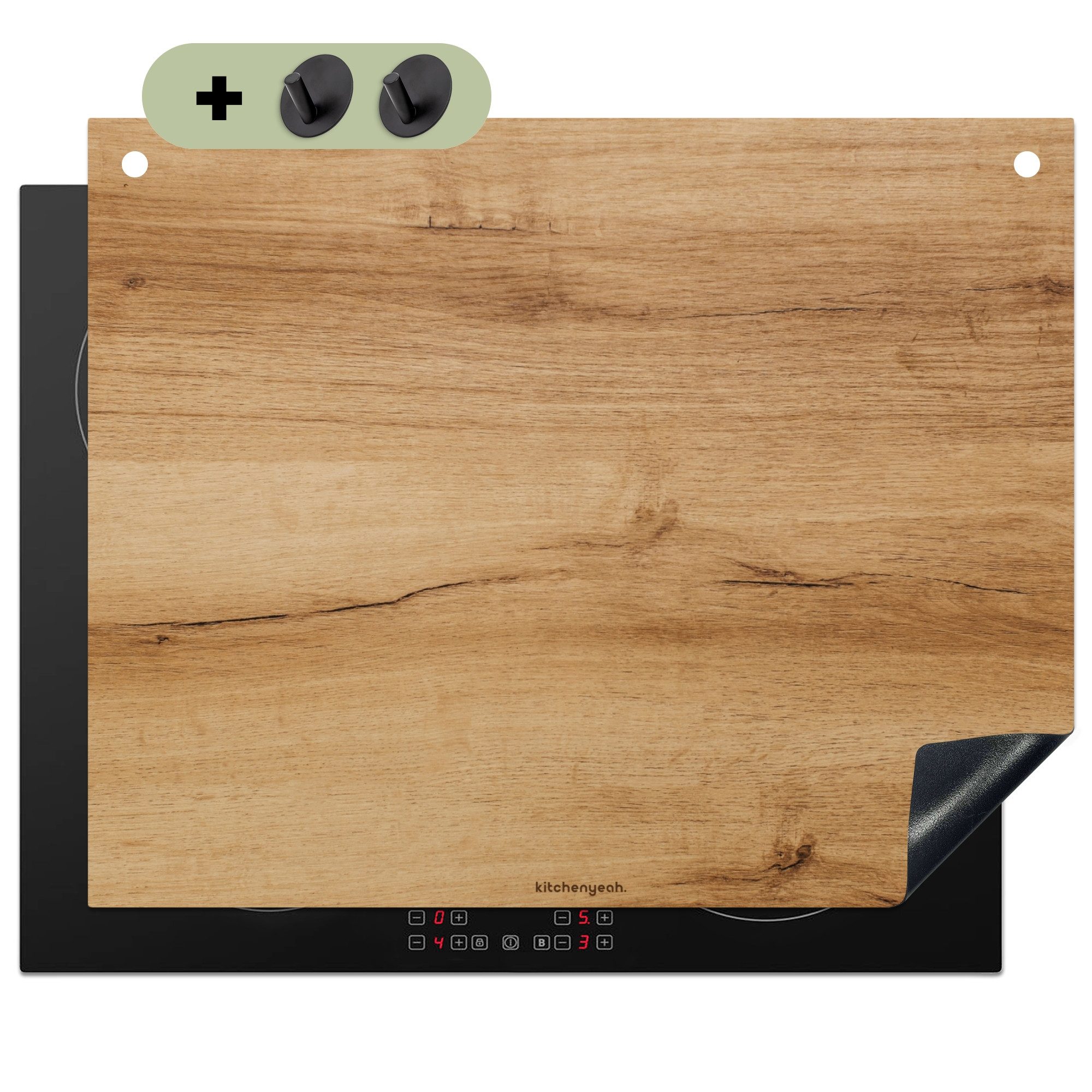 KitchenYeah Küchenrückwand Hellbraun - Holzoptik/print, (1-tlg), Abdeckung günstig online kaufen