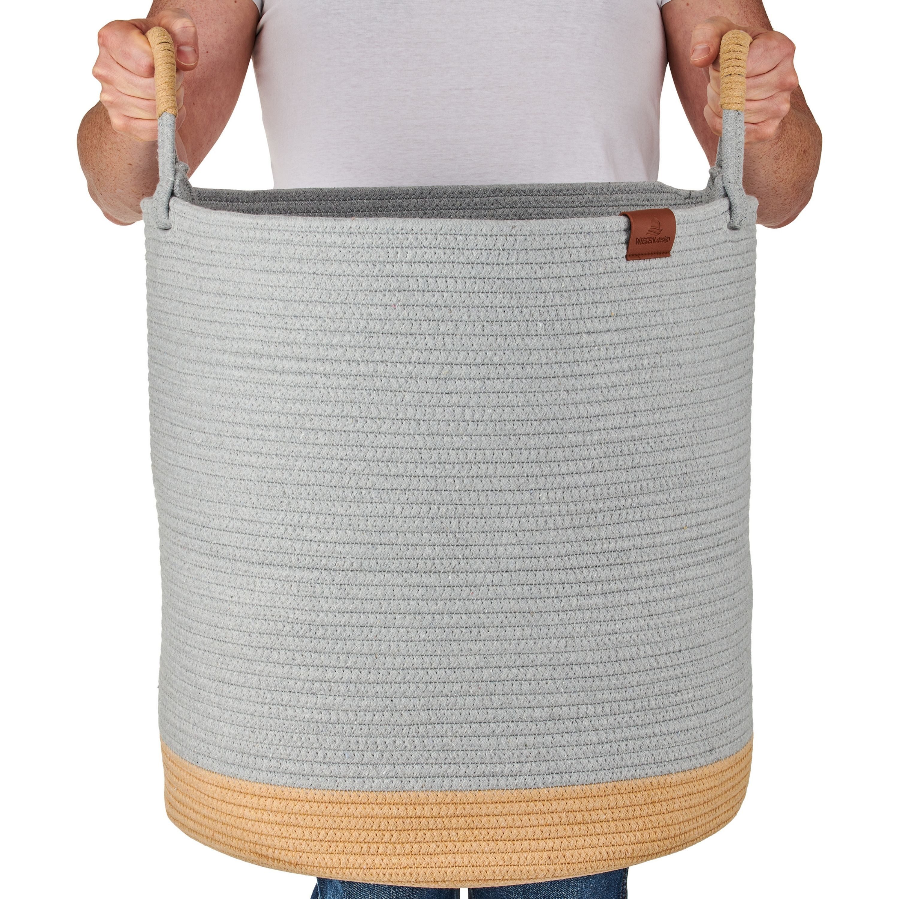 WIESEN.design Wäschekorb Großer Wäschekorb geflochten - Juna 80L - aus 100% günstig online kaufen