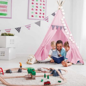 EBUY Spielzelt Kinderzimmer Zelt aus Baumwolle & Holz für Drinnen & Draußen (1-tlg)