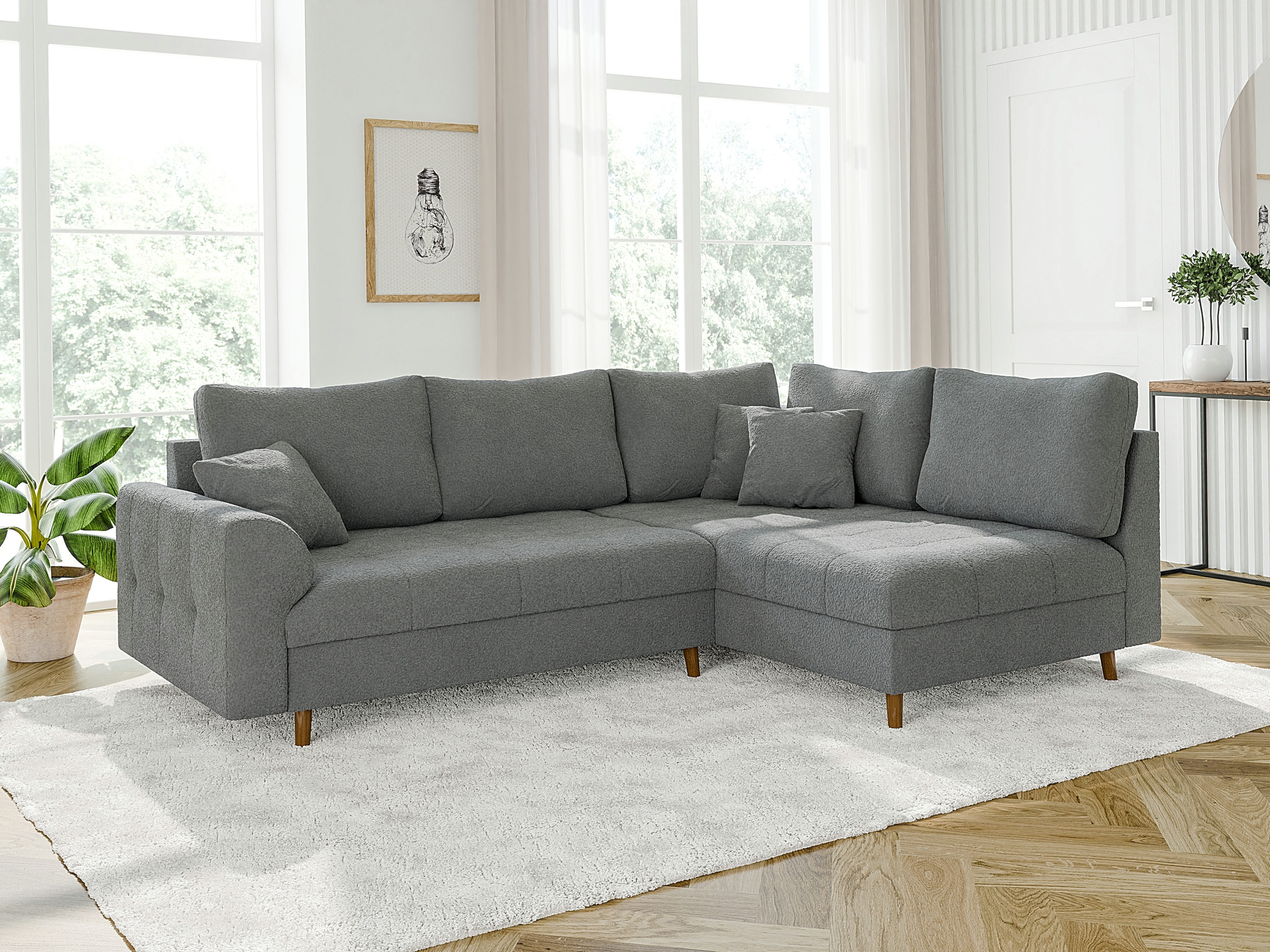 S-Style Möbel Ecksofa Leif mit Braun günstig online kaufen