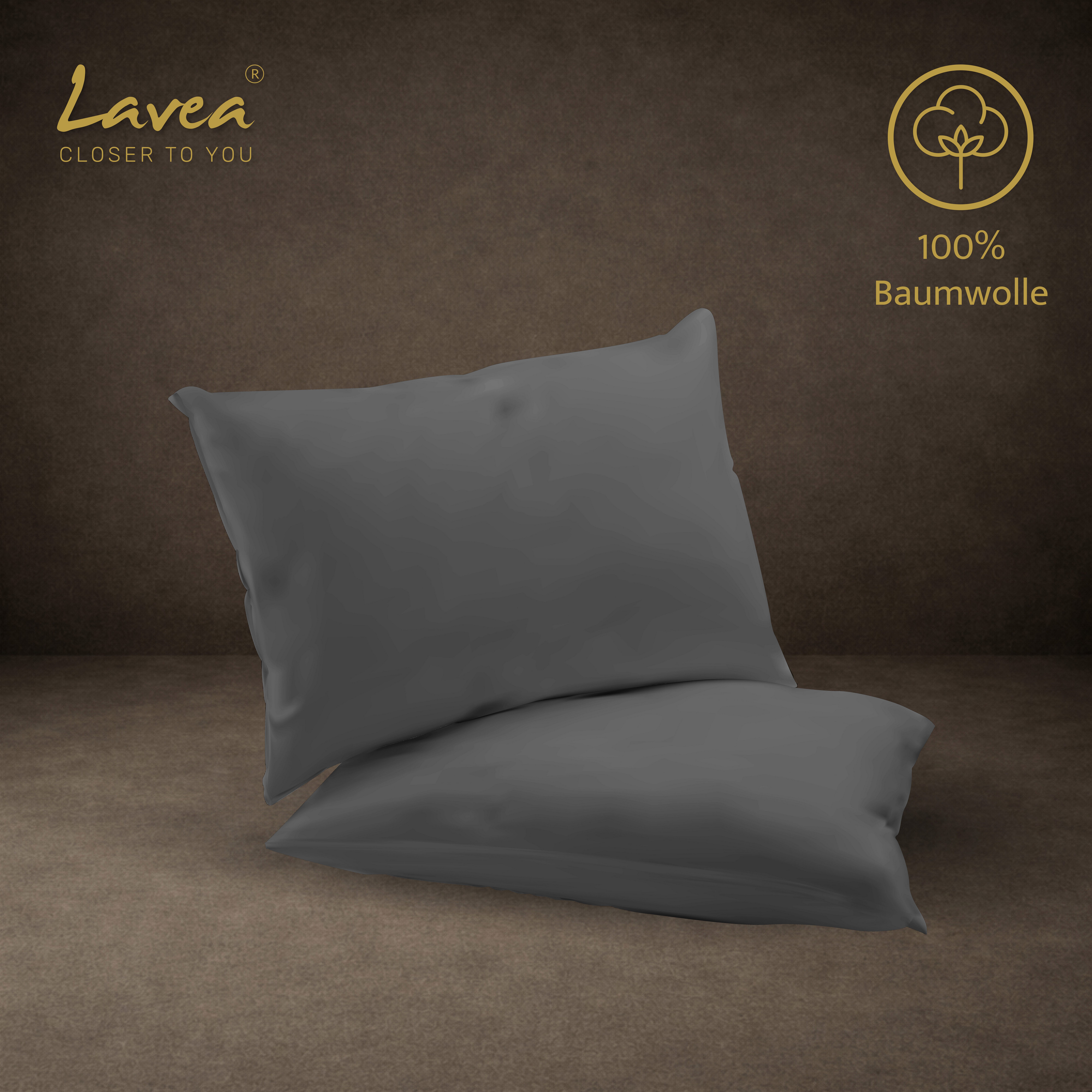 Lavea Kissenbezug 2er Set 100% Baumwolle flauschig, Jasmin, Kissenhülle, Kissenbezüge, (2 Stück), pflegeleicht, langlebige Qualität, mit Reißverschluss