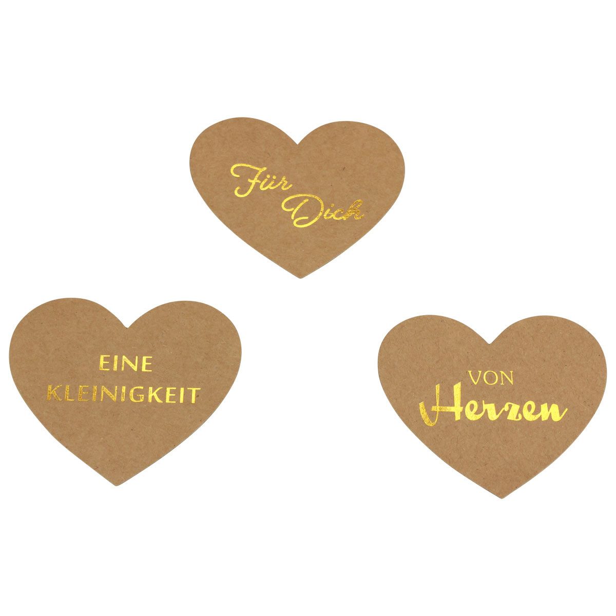 Florists Products Grußkarten Kraftpapier-Herzen mit Spruch auf Holzklammern für kreative, 48 Stück