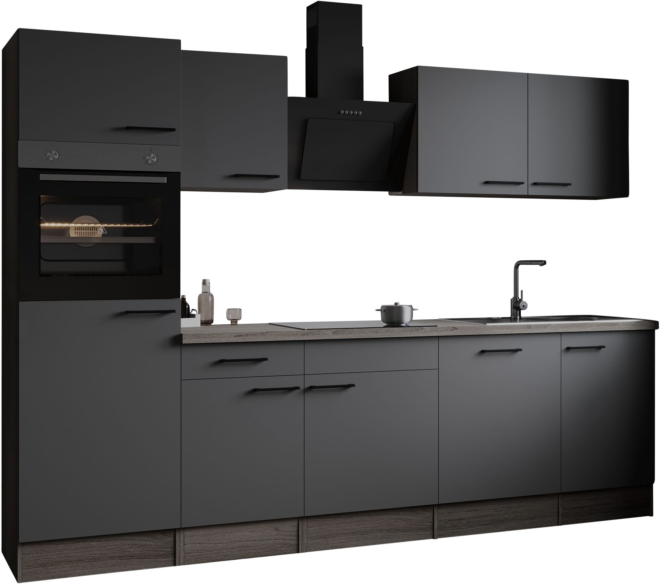 RESPEKTA Küchenzeile Oliver, Breite 280 cm, 90 cm Arbeitshöhe, in exklusiver Konfiguration für OTTO