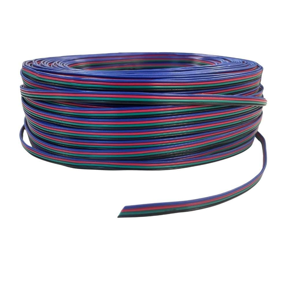 ENERGMiX LED Einbaustrahler 1m LED RGB Kabel 4-adrig Verlängerungskabel, Anschlusskabel Flachkabel 4-adrig für 12v 24v RGB LED Streifen
