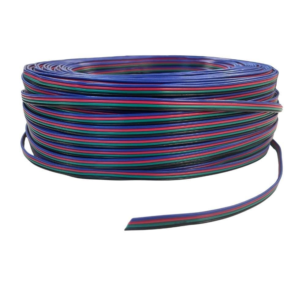 ENERGMiX LED Stripe 1m LED Verlängerungskabel, RGB Flachkabel Anschlusskabel RGB 4-adrig 12v für Kabel Streifen 24v LED 4-adrig