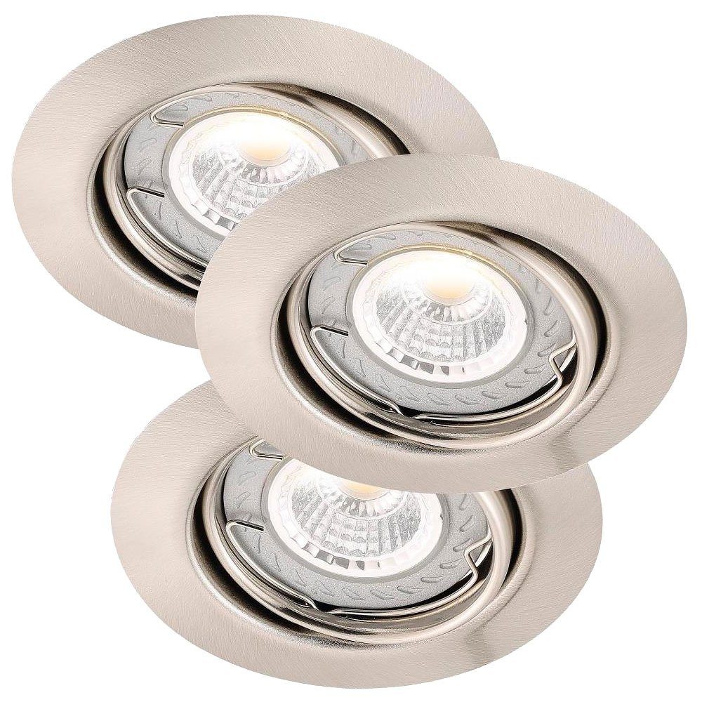 Nordlux LED Einbaustrahler, Leuchtmittel inklusive, Warmweiß, 3x LED Einbau Strahler Lampe Licht Beleuchtung 3er Set