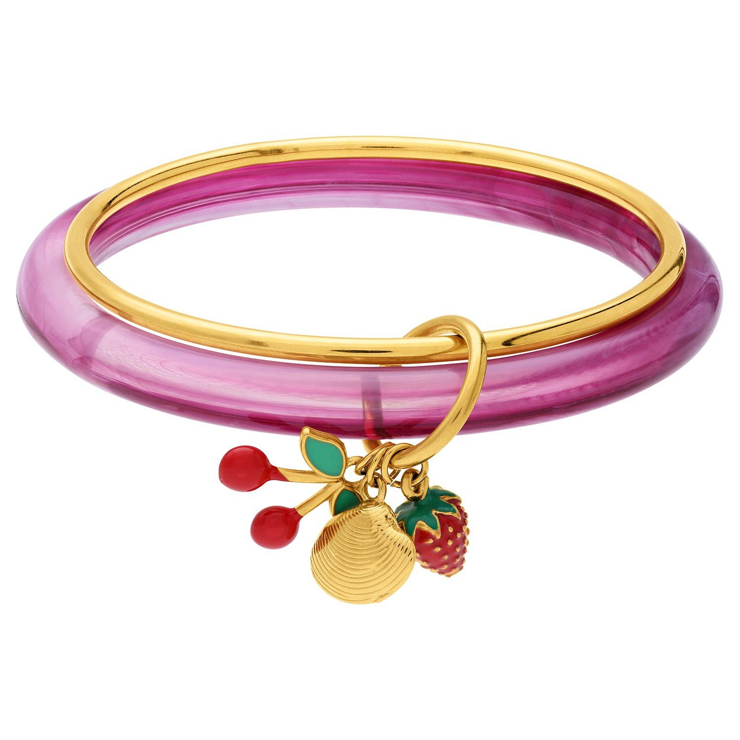 LUCARDI Armreif Armband - Stahl - Gold - Synthetischer Stein - Damen