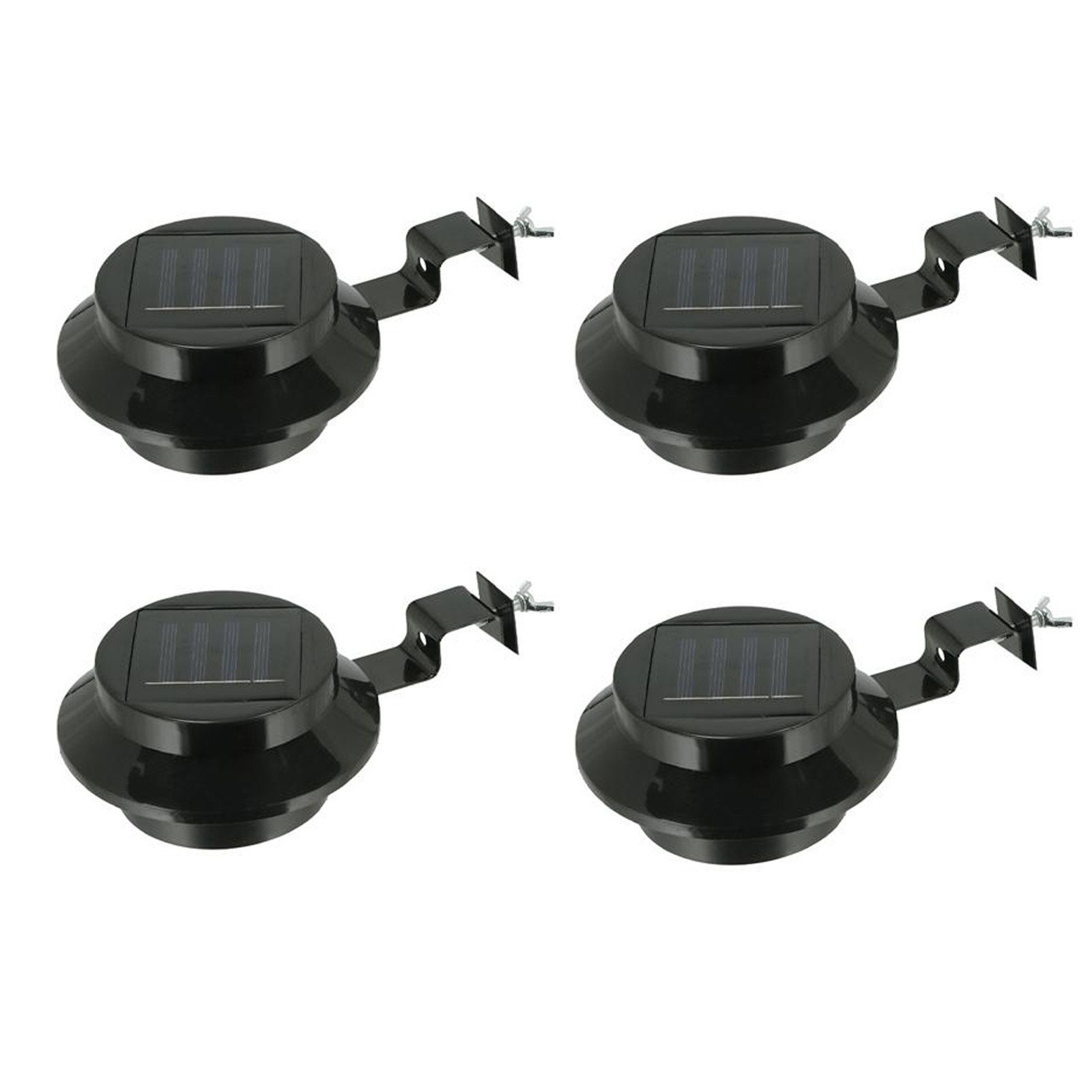 HAC24 LED Gartenleuchte Dachrinnenlampe Dachrinnen Lampe Licht Regenrinne Solarlampe, LED fest integriert, Kaltweiß, Solar, Schwarz 3 leistungsstarke helle LEDS