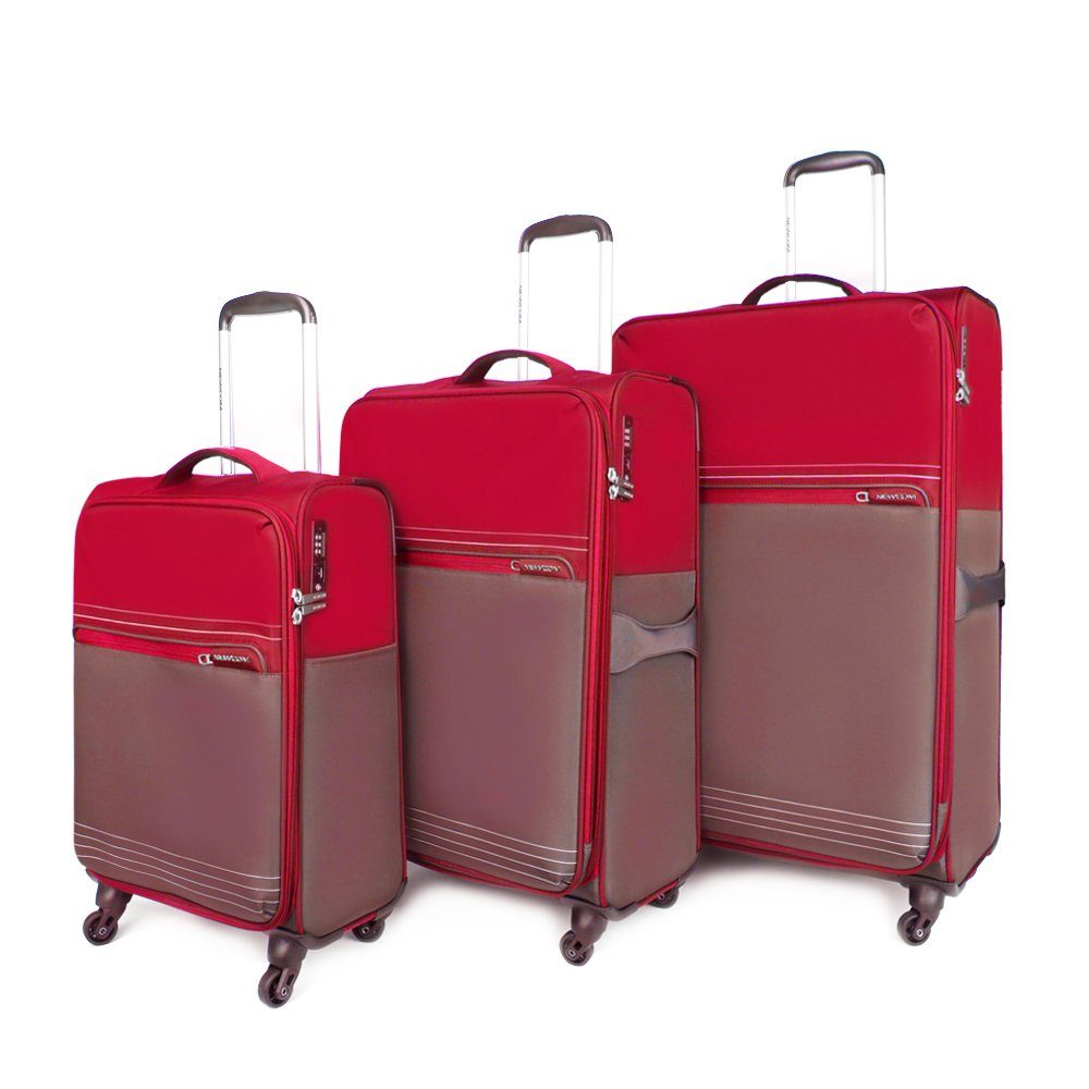 NEWCOM Handgepäckkoffer NEWCOM Gepäckset 3-teiliger erweiterbarer 20-24-28-Zoll-Koffer rot