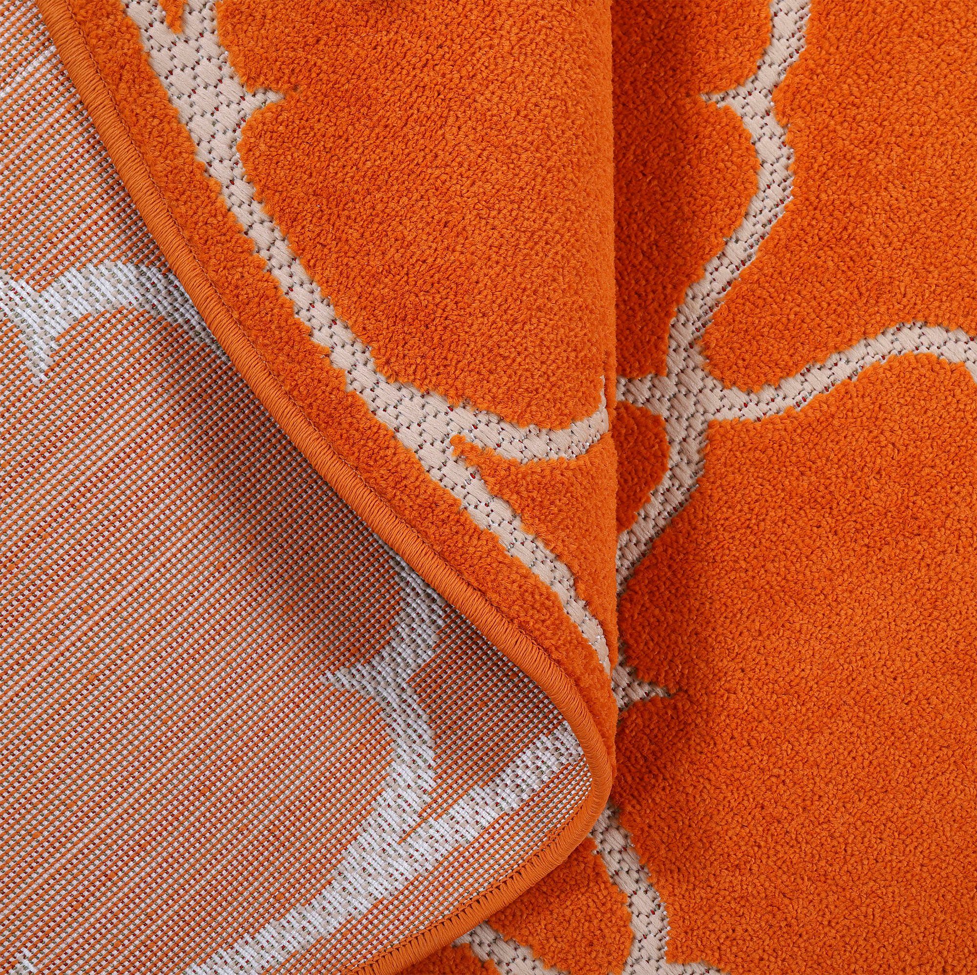 rund, Berlin, Höhe: Outdoor orange Teppich -und geeignet, In Sanat, 6 pflegeleicht mm, robust und