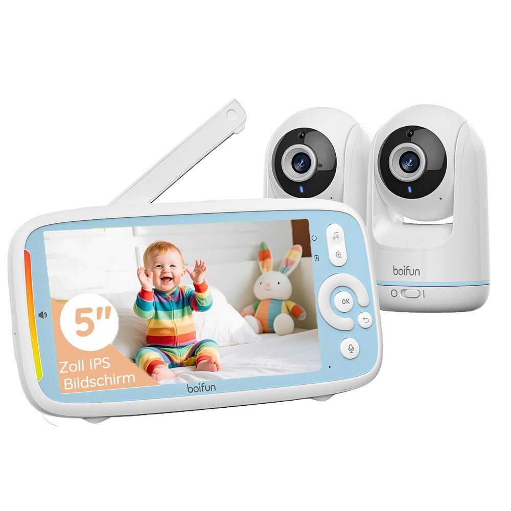 Video-Babyphone Babyphone mit 2 Kamera 5 " Baby Monitor 720p Baby Phone Digitalzoom