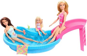 Barbie Anziehpuppe mit Pool, inklusive Rutsche