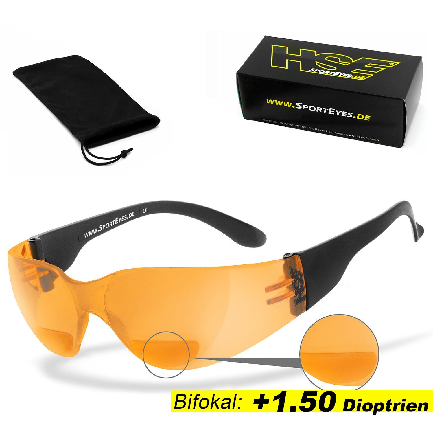 HSE - SportEyes Sportbrille »SPRINTER 2.3«, Leseteil (1 bis +2,50 Dioptrien)
