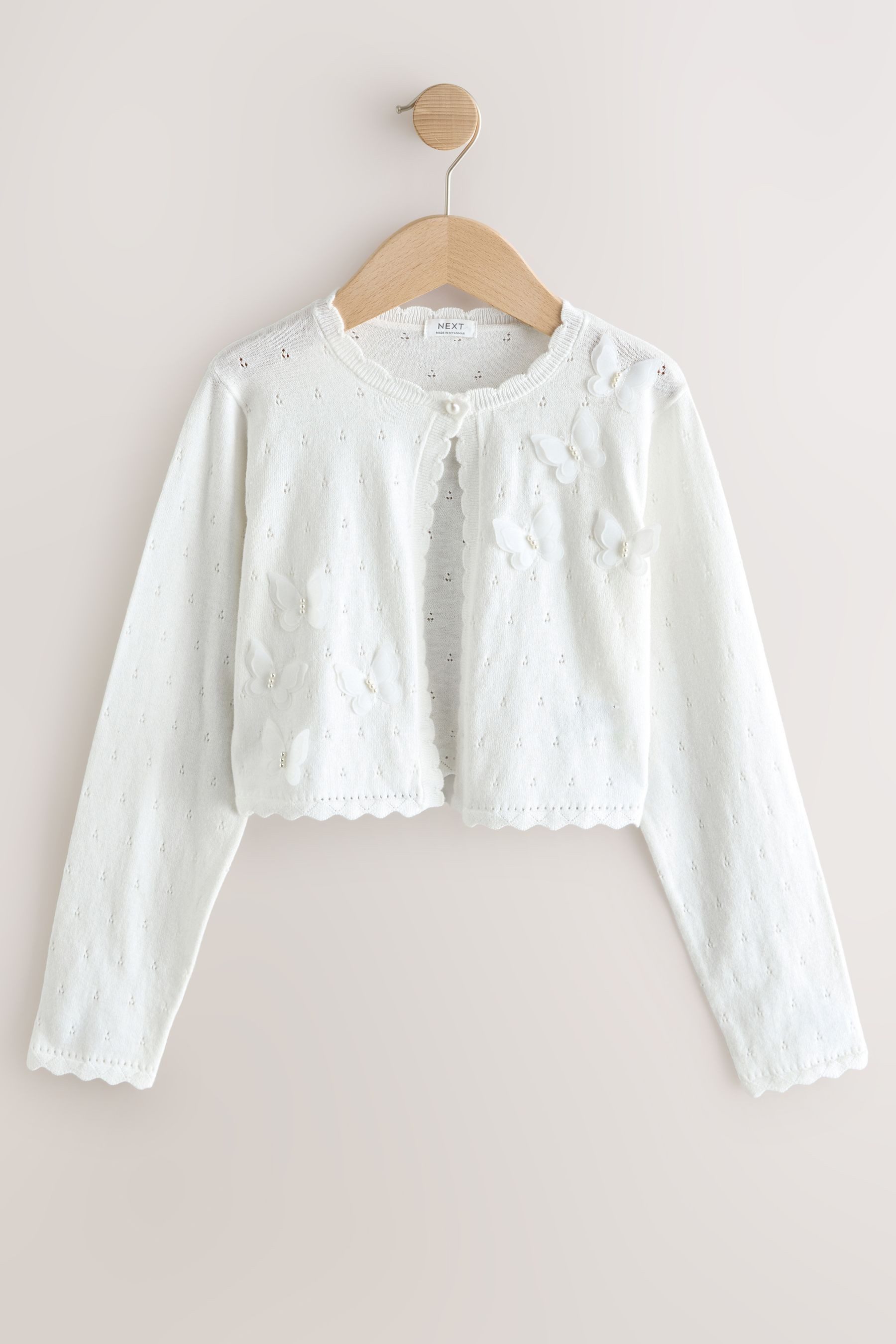 Next Strickjacke Eleganter Bolero mit Schmetterling (1-tlg)