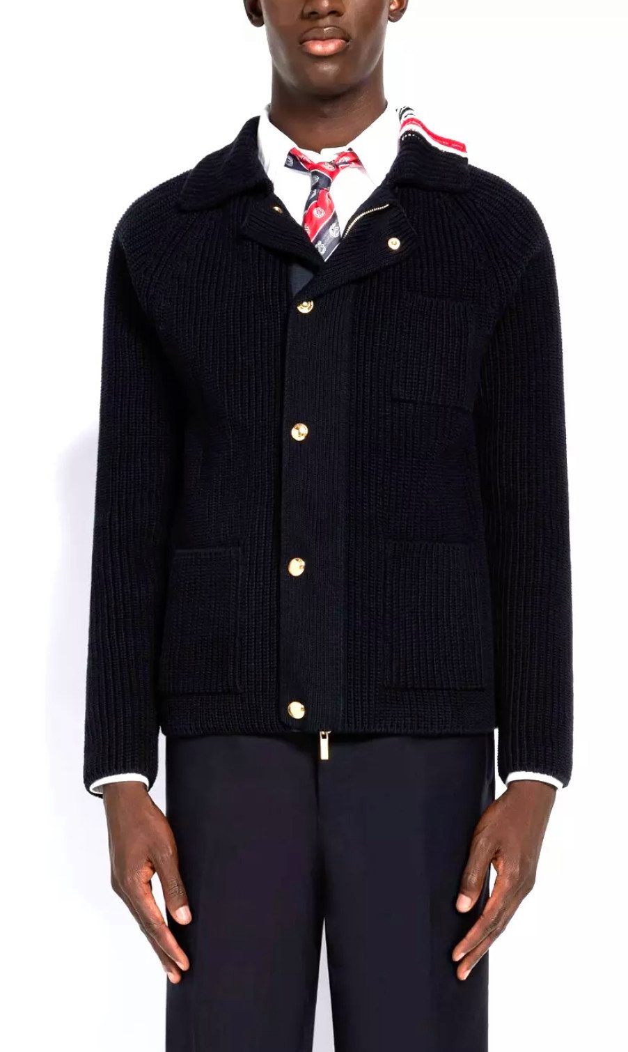 THOM BROWNE Strickjacke Tricolor Sweater Blouson Jacke