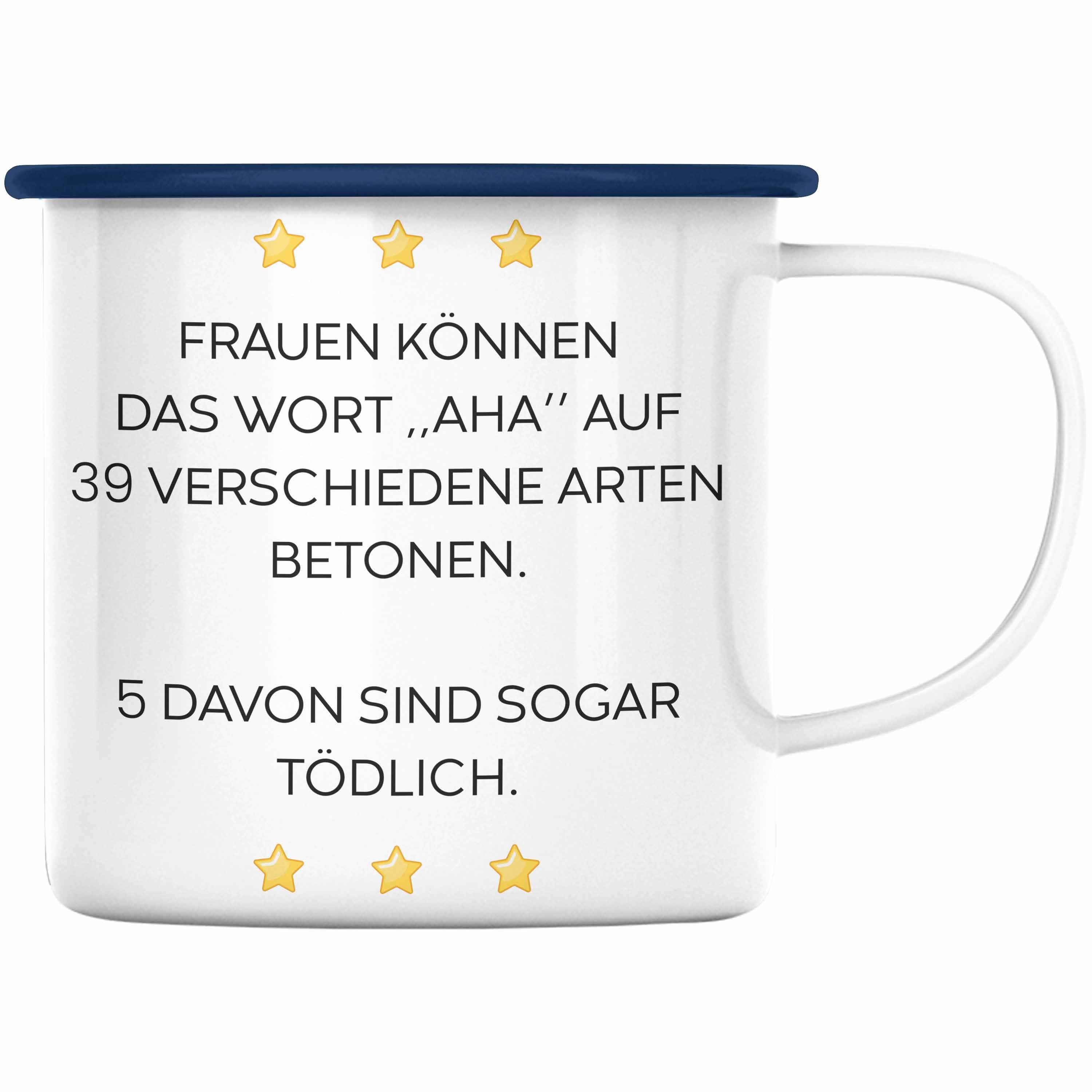 Trendation Thermotasse Trendation Lustige Emaille Tasse mit Spruch