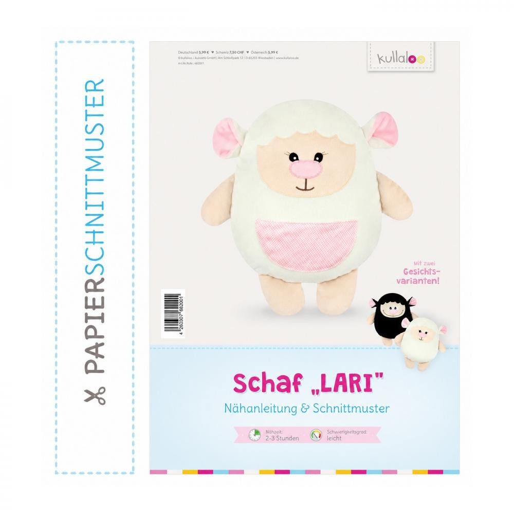 kullaloo Bücher-Adventskalender - Papierschnittmuster + Nähanleitung Kuscheltier Schaf LARI