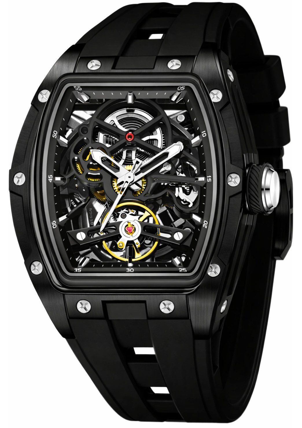 S&T Design Automatikuhr Armbanduhr Herren Uhr Edelstahl Silikon Skelett Ske günstig online kaufen