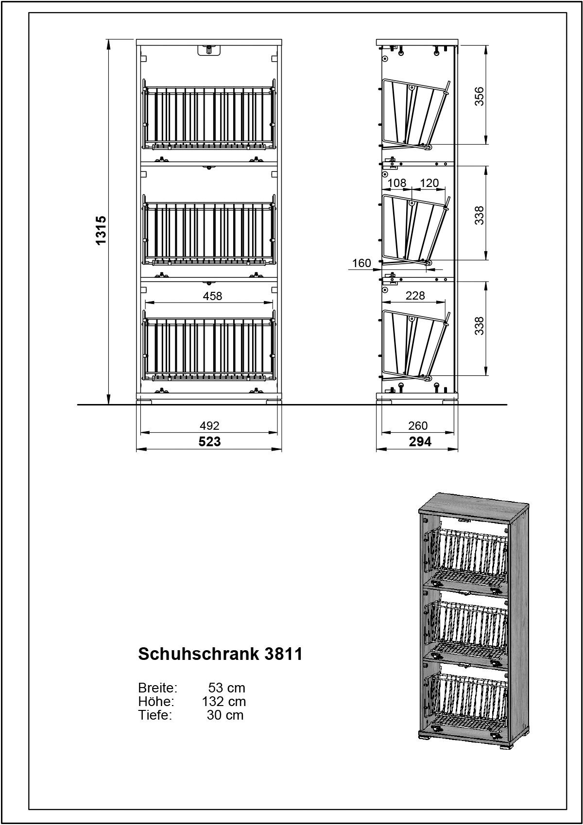 Navarra-Eiche-Nachbildung/Weiß Schuhschrank Navarra-Eiche-Nachbildung COLORADO | GERMANIA