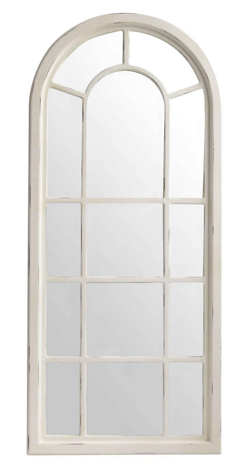 elbmöbel Wandspiegel Spiegel Wandspiegel weiß Landhaus Holz Fensteroptik, Wandspiegel: Sprossen Fenster 70x160x4 cm weiß holz Landhausstil
