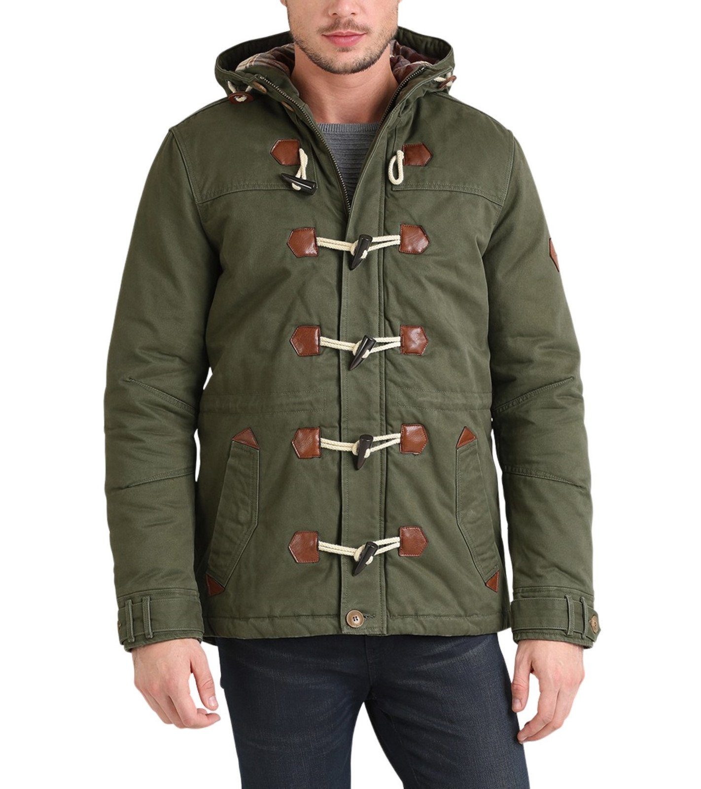 Blend Outdoorjacke BLEND Herren Parka Dufflecoat mit warmer Fütterung Kenthon Jacke Khaki